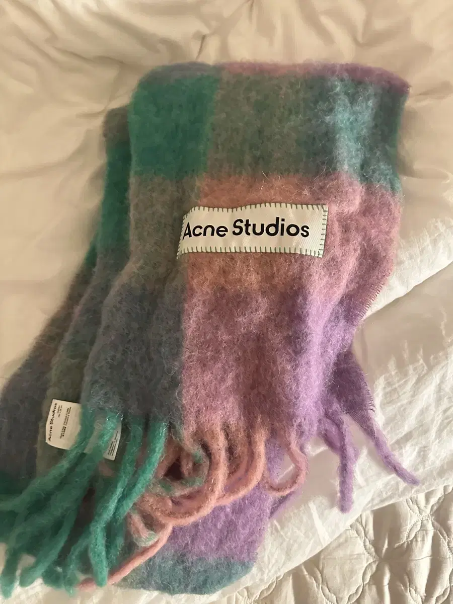 아크네 스튜디오 Acne Studios 모헤어 울 머플러 목도리 체크스카